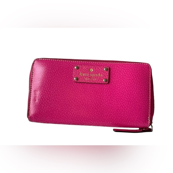 🩷NWOT Kate Spade Neda Continental Wallet WLRU1153 Hot Pink Leather - Picture 8 of 10